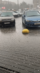 Heavy rain and hail hits Izhevsk, Russia