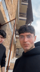 Two young men filmed outdoors in Bansko, Bulgaria