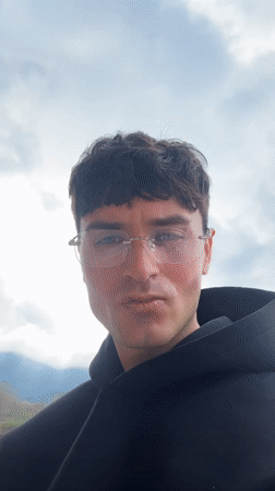 Two young men filmed outdoors in Bansko, Bulgaria