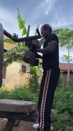 Outdoor strength training session documented in Akwanga, Nigeria
