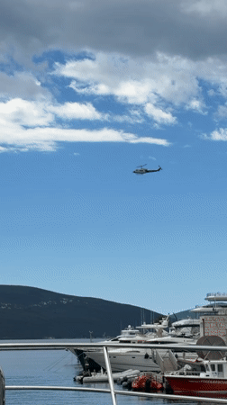 Helicopter spotted over Tivat waters, selfie captured nearby