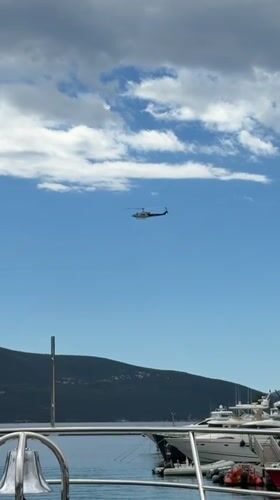 Helicopter spotted over Tivat waters, selfie captured nearby