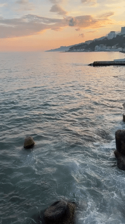 Coastal scenes documented along Ukrainian shoreline during afternoon hours