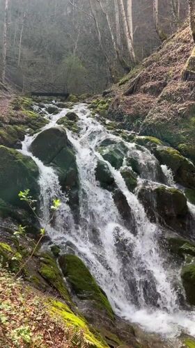 Forest waterfall and stream documented in Teteven, Bulgaria