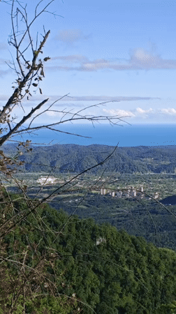 Scenic Black Sea vista captured from Abkhazian highlands