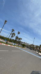 Coastal road footage captured in sunny Loualidia, Morocco