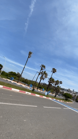 Coastal road footage captured in sunny Loualidia, Morocco