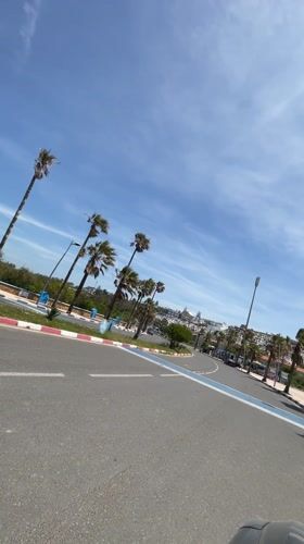 Coastal road footage captured in sunny Loualidia, Morocco