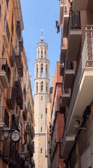 Barcelona street scenes and art gallery captured on video