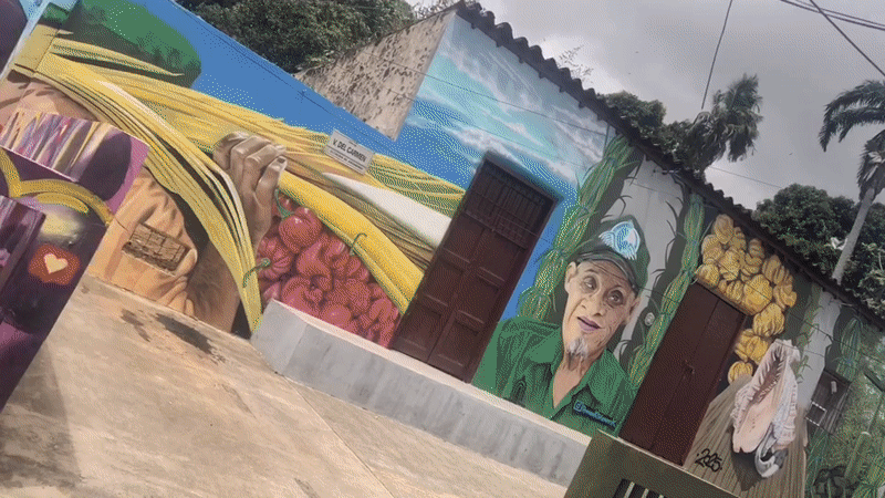 Street murals featuring religious imagery documented in La Asuncion