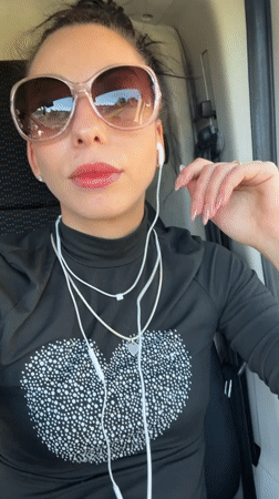 Woman in sunglasses, black turtleneck spotted in Liverpool vehicle