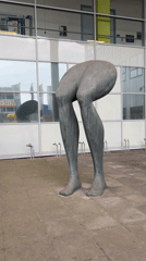 Bronze sculpture and flying goose observed in Rijswijk
