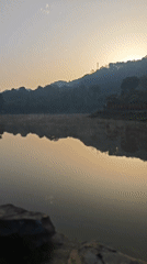 Misty lake scene captured on video in Chongqing