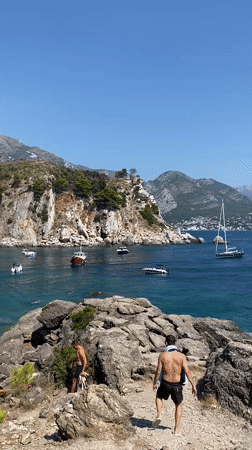 A summer afternoon on Sutomore's rocky Adriatic shore