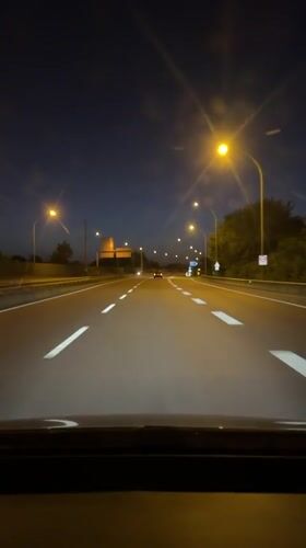 Nighttime highway drive through Luxembourg near Mondercange
