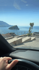 Morning drive captured on dashcam in coastal Budva