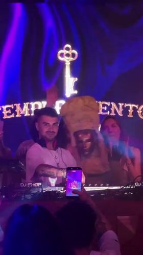 DJ booth action at a Varna nightclub, ornate headpiece in the mix