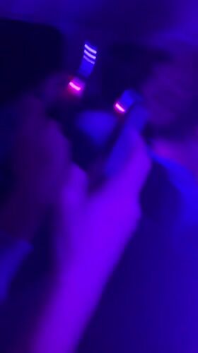 Young men yell in car with changing lights in Bulgaria