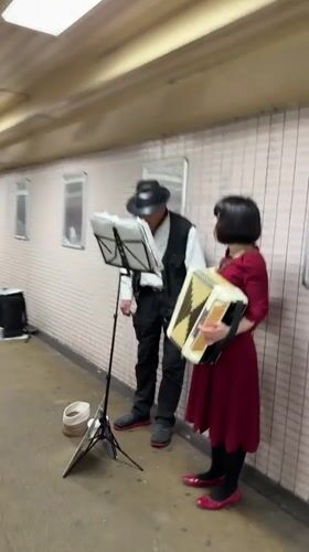 Street musicians and local commerce captured in Osaka