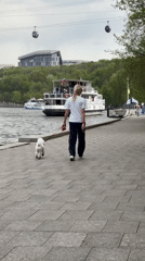 Routine riverside activity observed along Moscow's Moskva River embankment