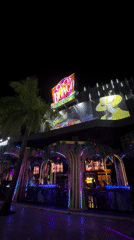 Coco Bongo venue lit up at night in Punta Cana