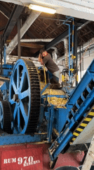 Sugar cane processing operations documented at Madeira rum factory
