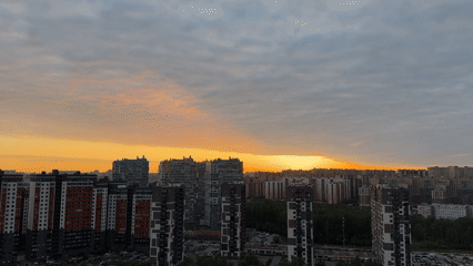 Evening documentation of residential scenes in Kudrovo, Russia