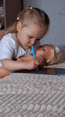 Kids playing with toys and tablets in Karsha home