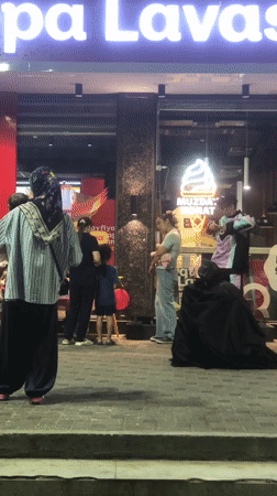 Kids' party outside Oqtepa Lavash in Tashkent, Batman included
