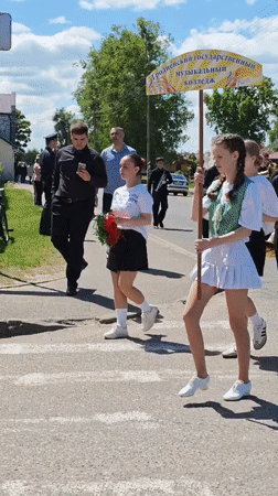 Music College Marching Band Performs Street Parade in Belarus