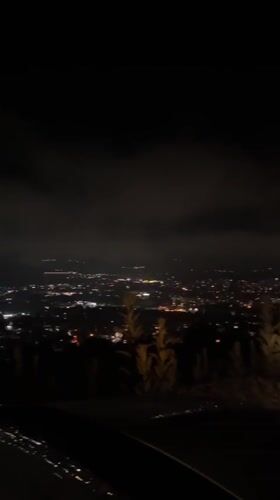 Nighttime cityscape views captured in Blagoevgrad during evening hours