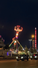 Kiel fairground lights up the night with rides and color