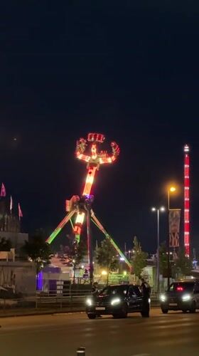 Kiel fairground lights up the night with rides and color