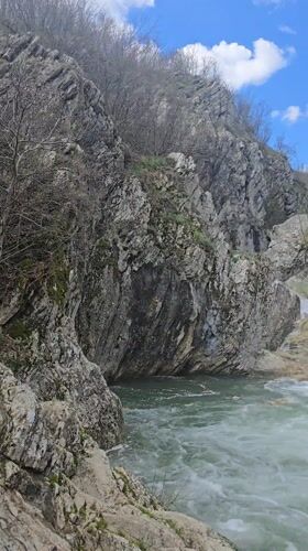 Swimmer spotted at waterfall near Medven, Bulgaria