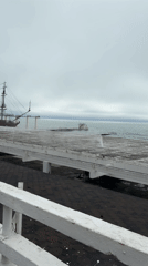 Overcast seaside moment captured from balcony in Sochi