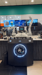 Robotic coffee kiosk operates in Buenos Aires mall