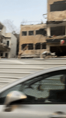 Damaged buildings with debris documented in Tel Aviv-Yafo