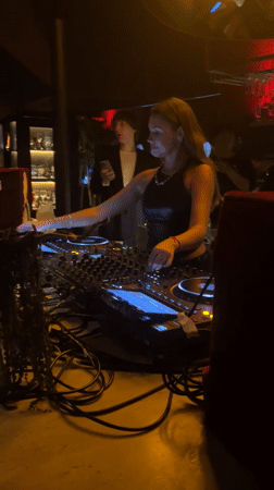 DJ performs at chess bar in Mengwi, Indonesia