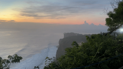 Sunset viewed from clifftop in Kuta Selatan, Indonesia