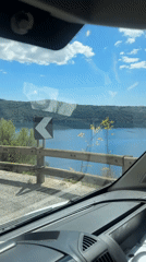 Visitors document scenic Lake Albano views in Castel Gandolfo