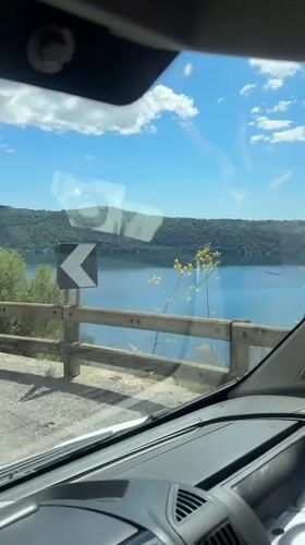 Visitors document scenic Lake Albano views in Castel Gandolfo