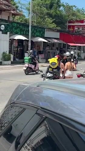 Pikachu-helmeted motorcycle taxi driver spotted in Baan Chaweng
