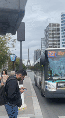 Paris street scenes: construction, cobblestones, and the Eiffel Tower