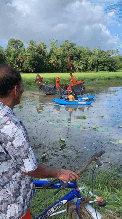 Decorated boats, temple, traffic captured in Thihagoda Sri Lanka
