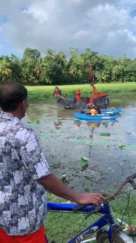 Decorated boats, temple, traffic captured in Thihagoda Sri Lanka