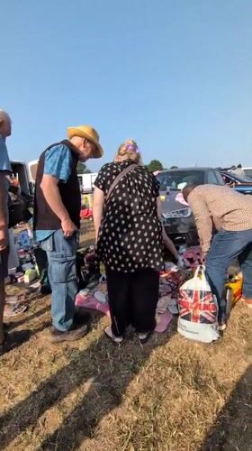 Sunday morning car boot sale in Claverley, UK