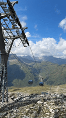 Cable cars and dogs on a summer morning in Bad Gastein