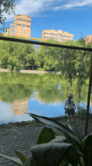 Summer cafe outing with kids near a Moscow-area pond