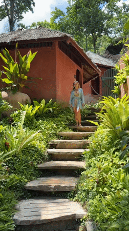 Morning at a lush Ko Samui resort, exploring the grounds