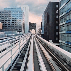 Monorail ride through urban Mombasa, Kenya